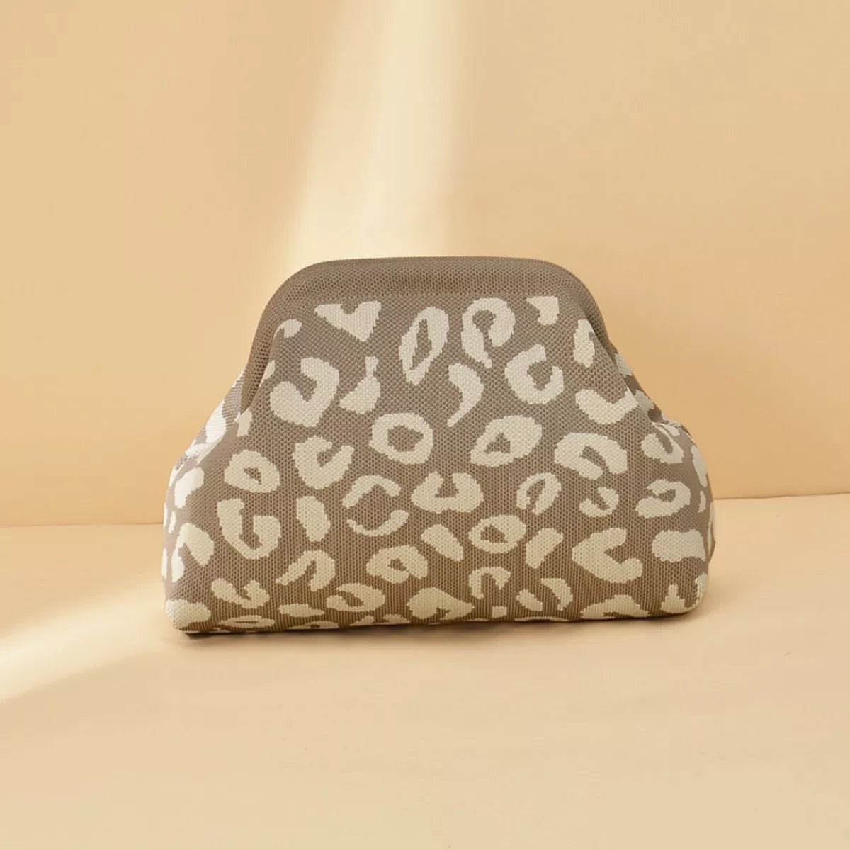 Portable Contrast Knit Clutch