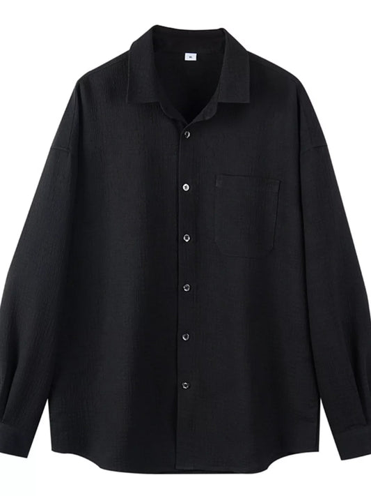 Men's Plus Size Button Up Long Sleeve Shirt