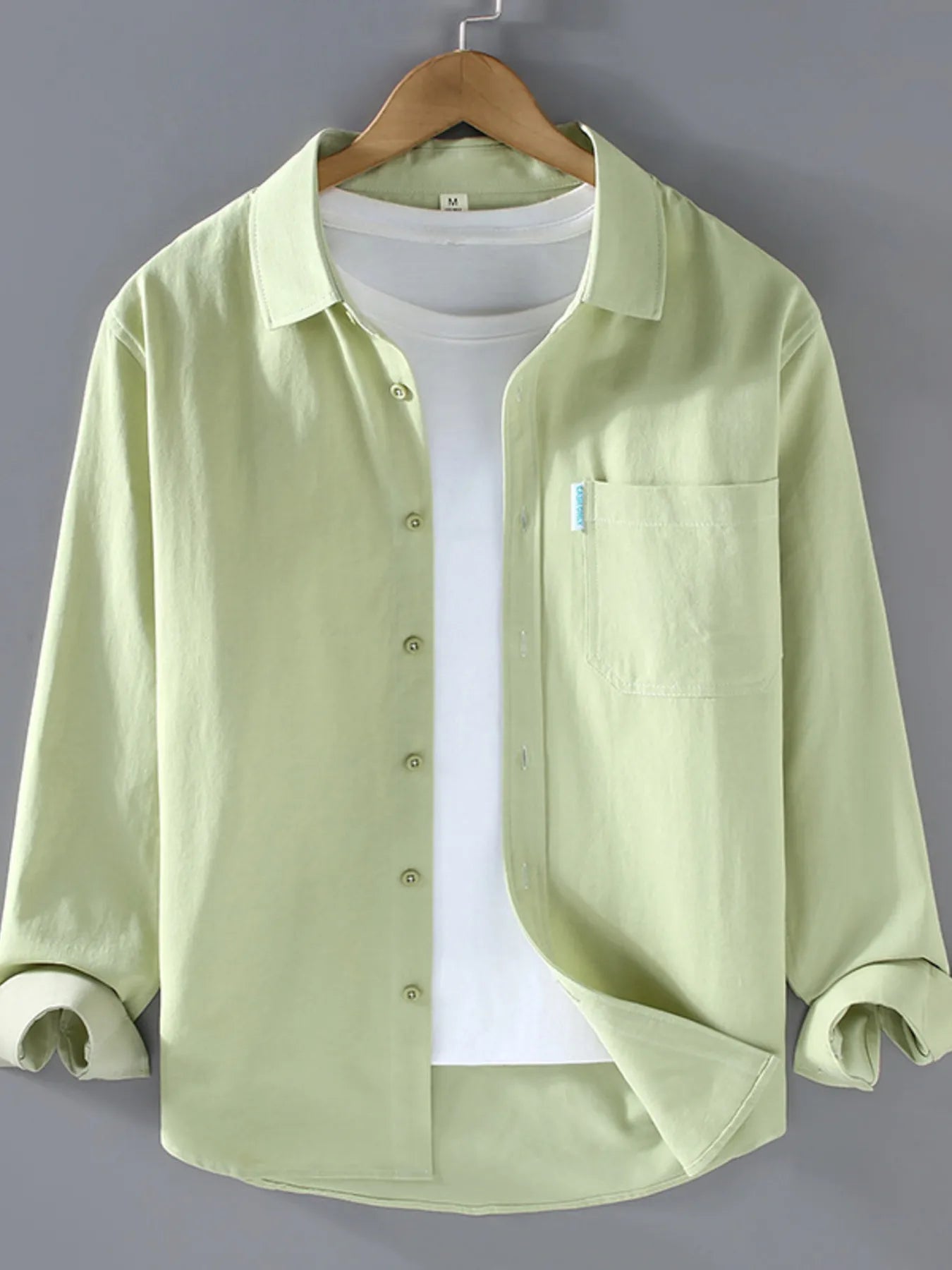 Men's Plus Size Long Sleeve Button-Up Shirt