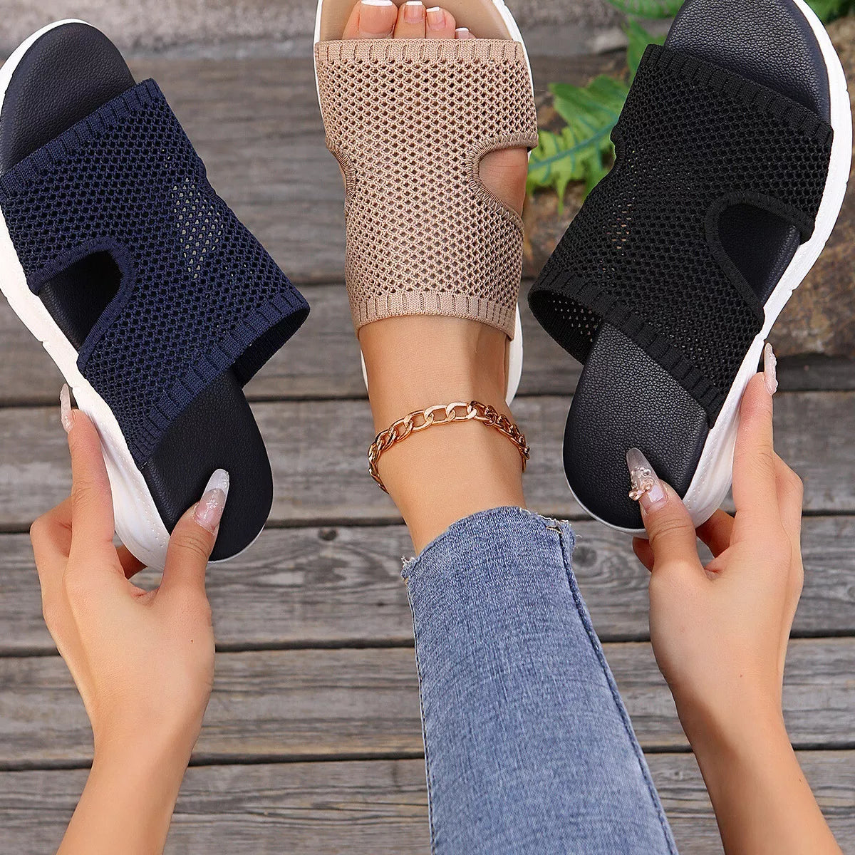 Breathable Mesh Open Toe Sandals