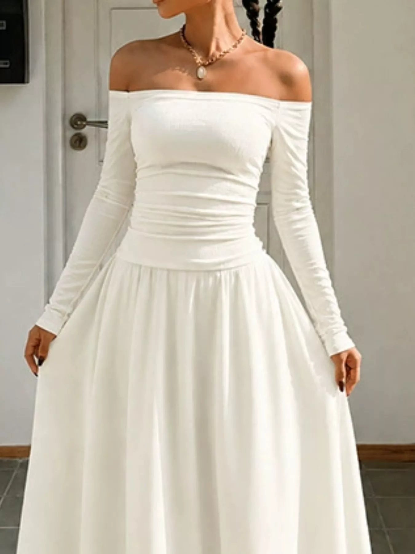 Off-the-Shoulder Maxi Dress