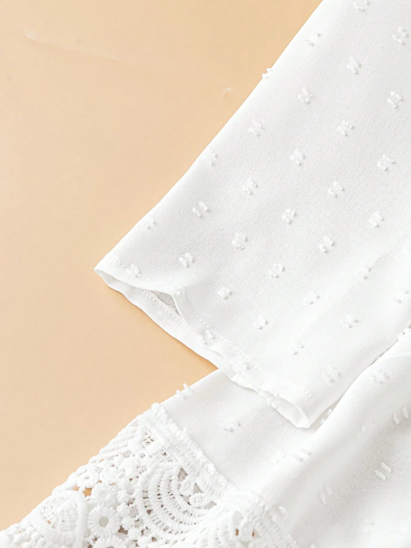 Lace Hem V-Neck Blouse
