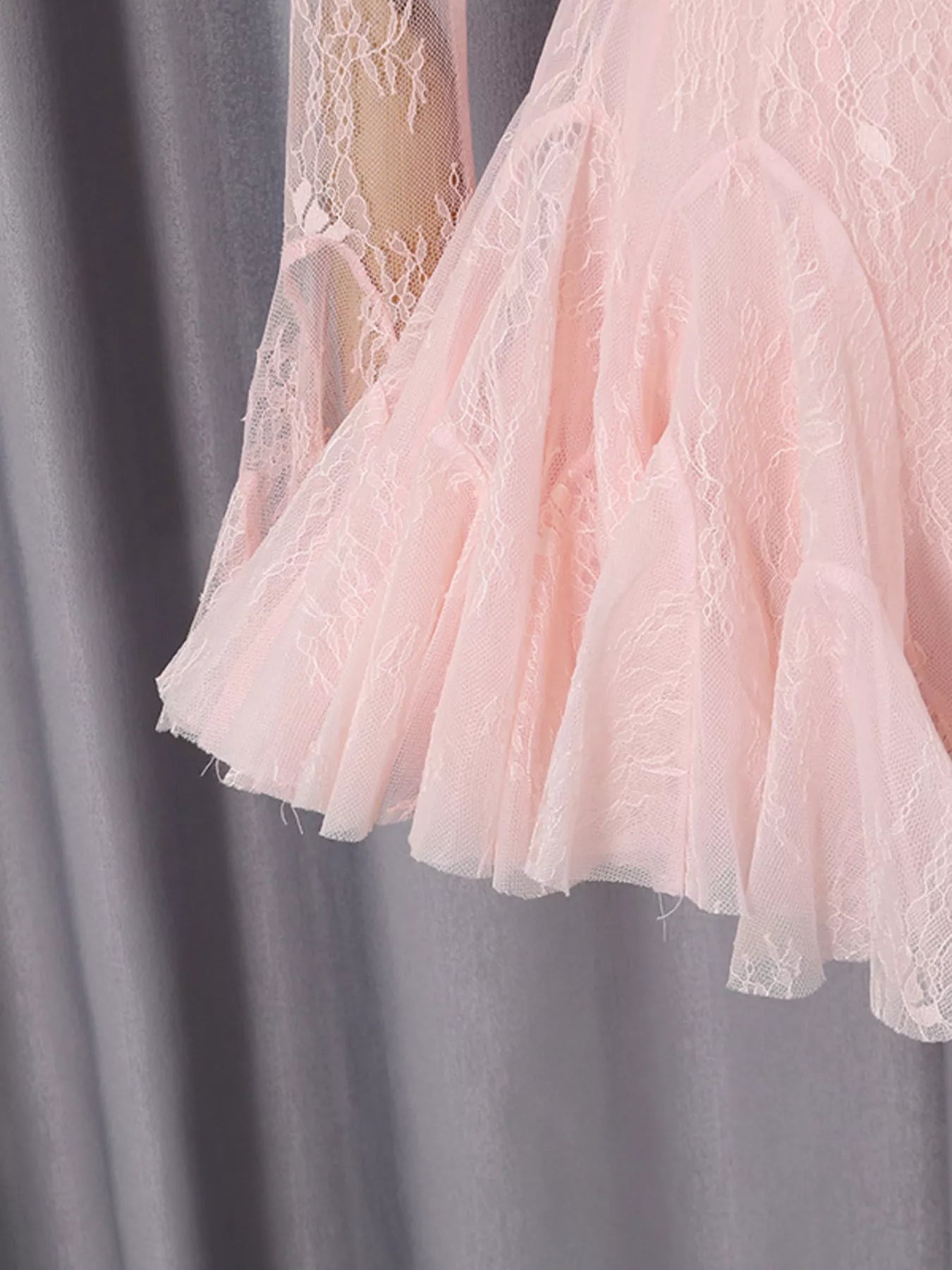 Lace Flare Sleeve Mini Dress