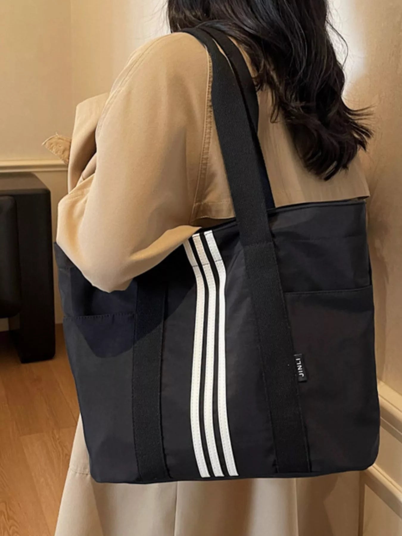 Lightweight Striped Tote Bag