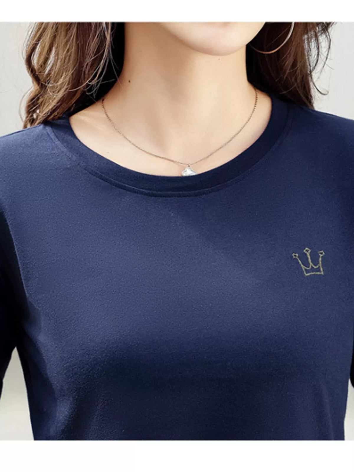 Full Size Crown Long Sleeve T-Shirt Plus Size