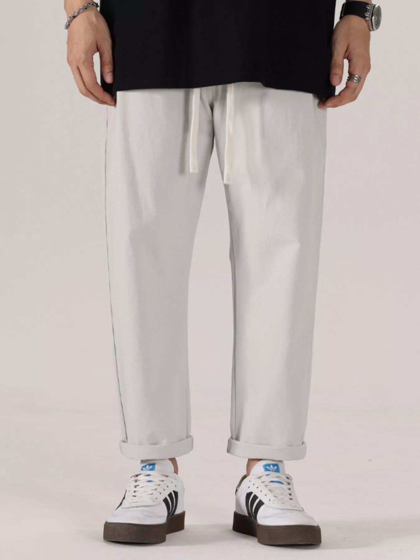 Men's Full Size Drawstring Wide Leg Pants Plus Size