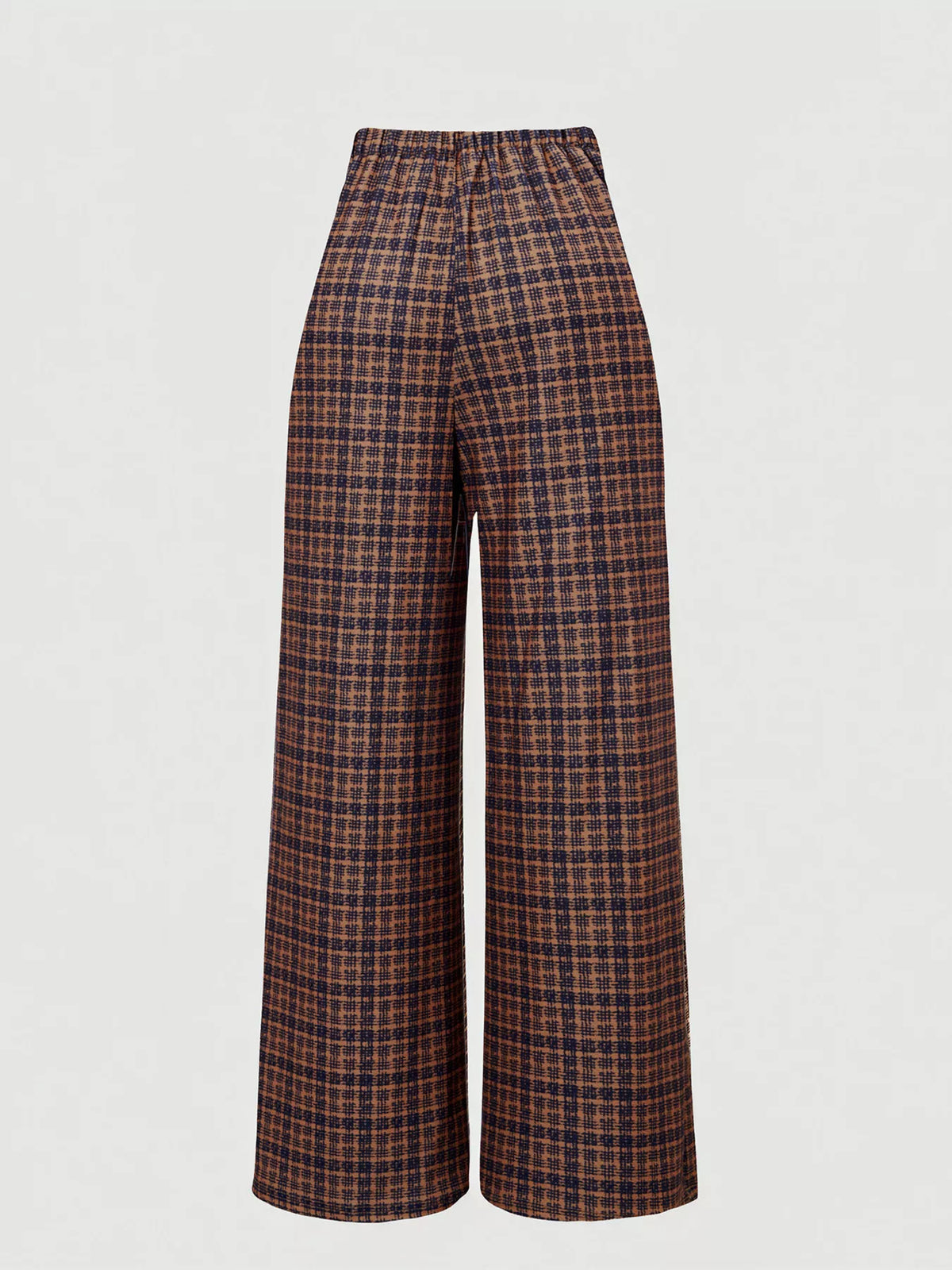 Plaid Wide-Leg Pants
