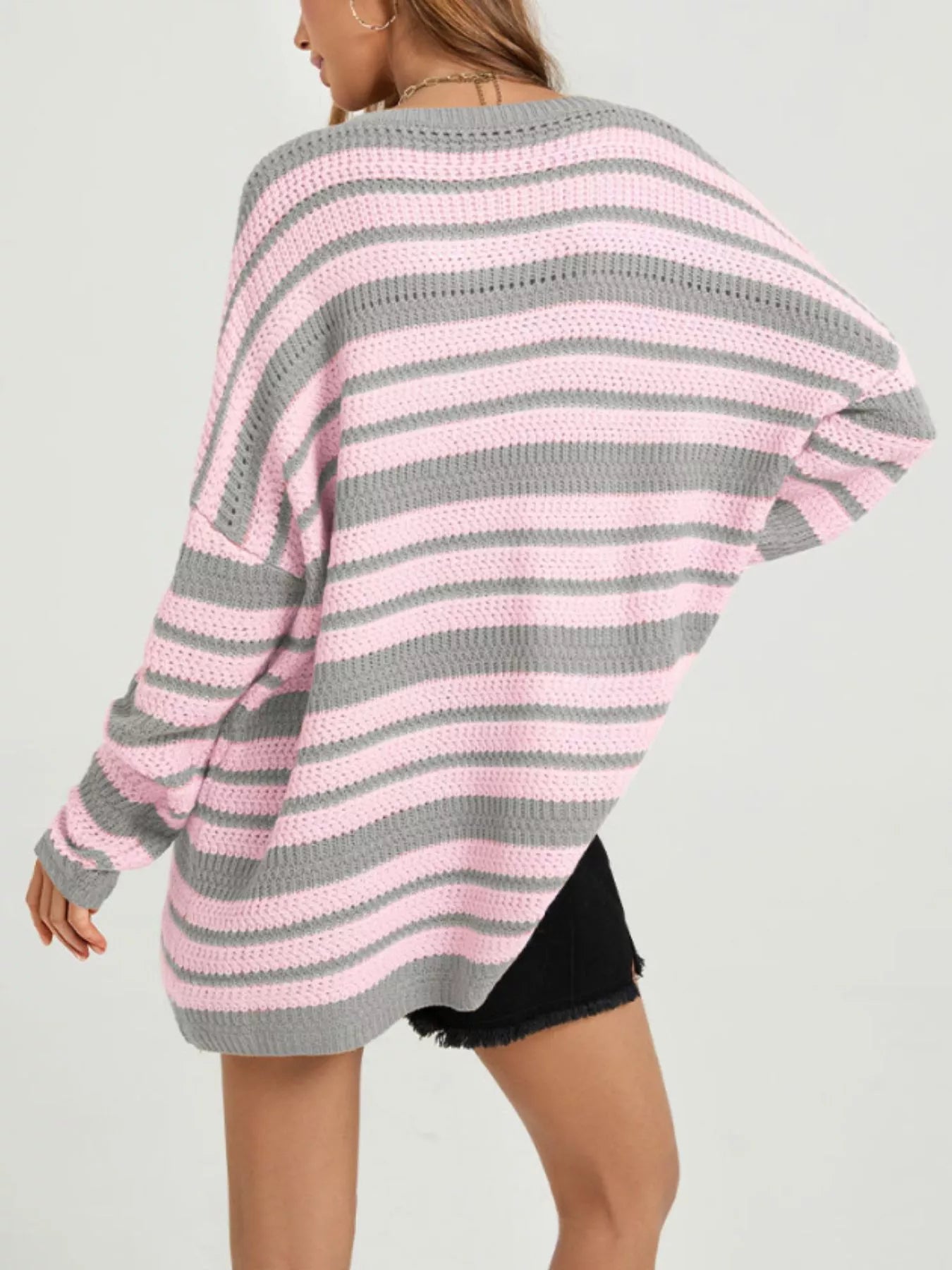Striped Drop Shoulder Sweater