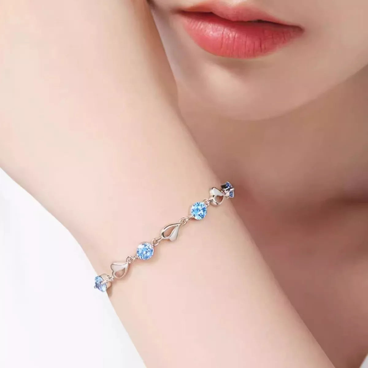 925 Sterling Silver Crystal Bracelet