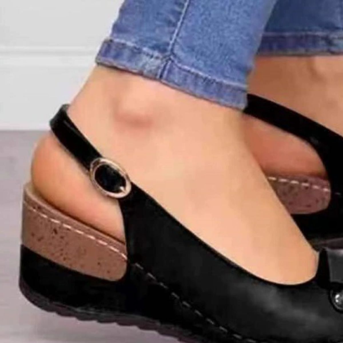Peep Toe Wedge Sandals