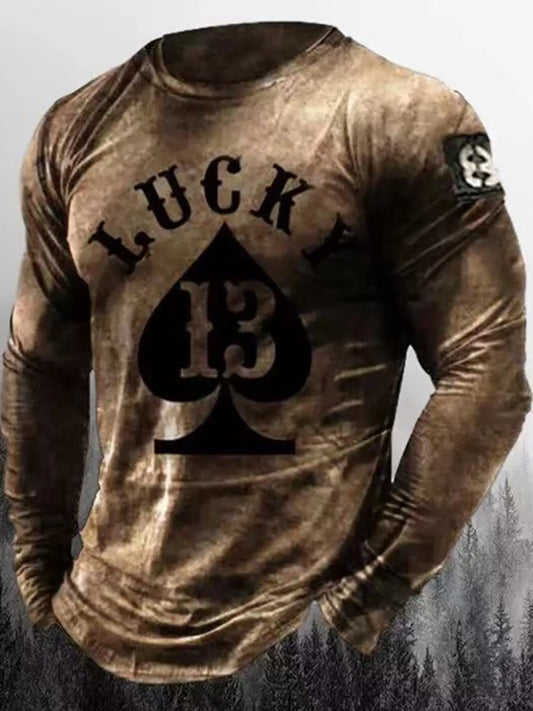 Men's Full Size Graphic Long Sleeve T-Shirt Plus Size