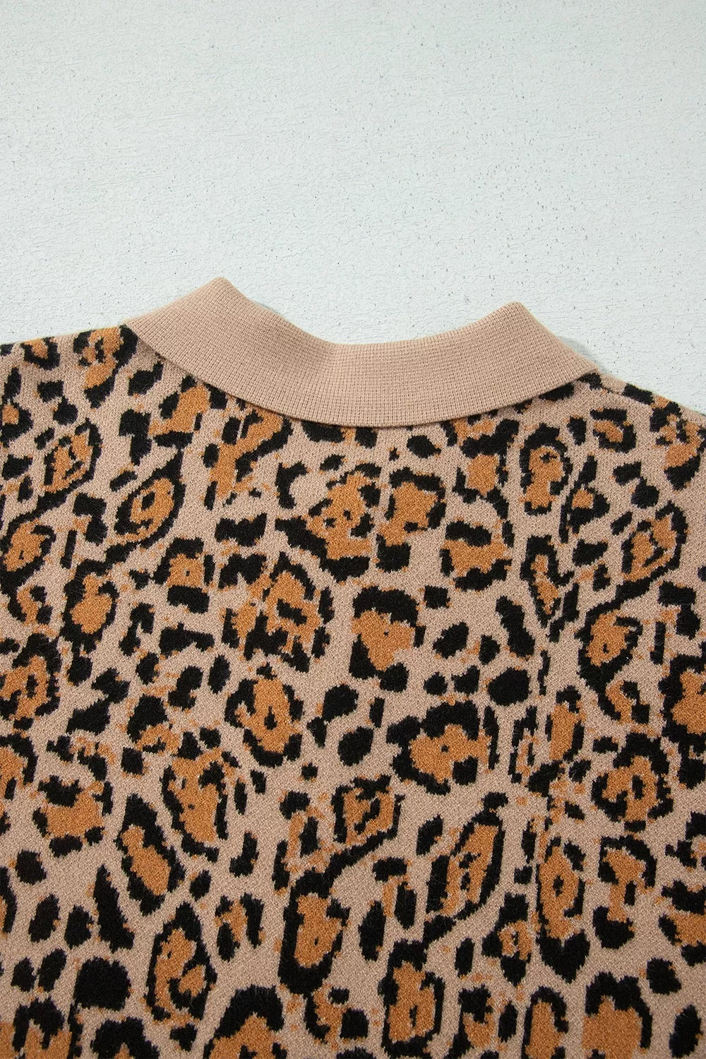 Leopard Print Button-Up Cardigan Long Sleeve Cardigans