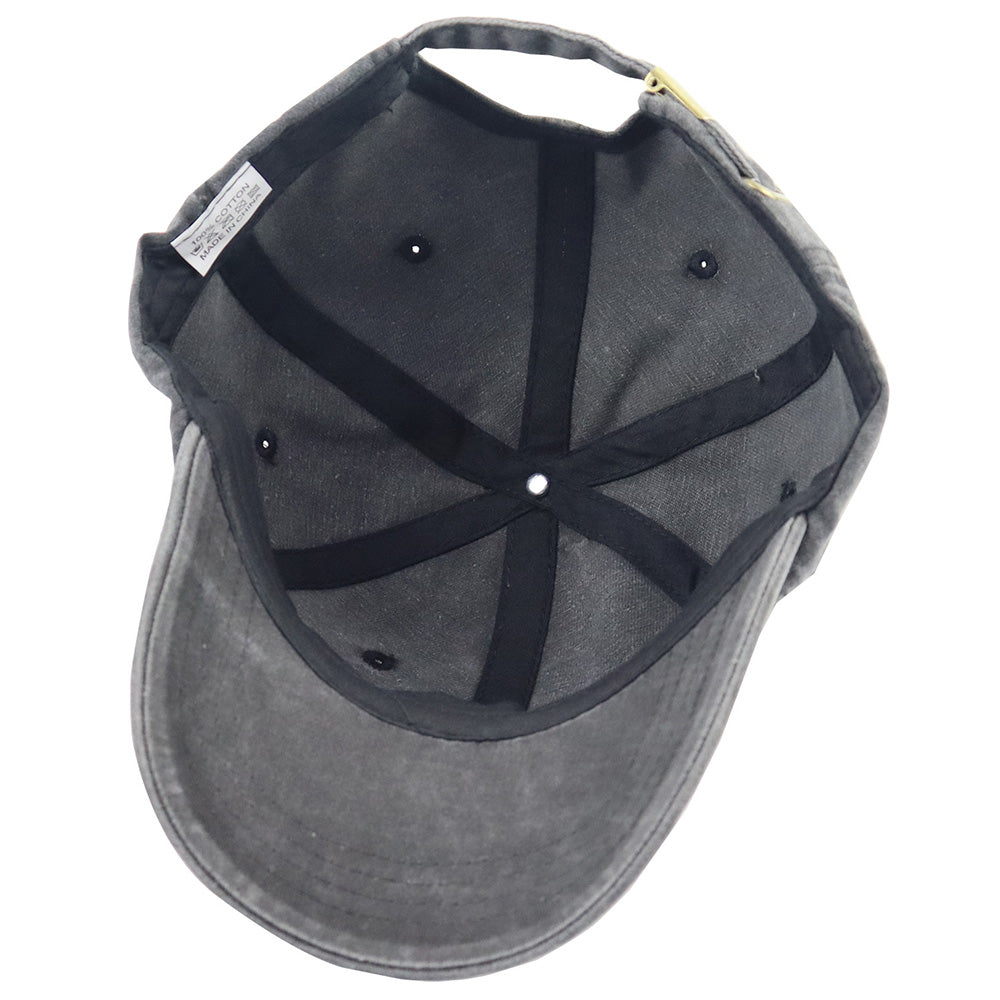 Halloween Golf Skull Embroidered Baseball Cap – Vintage Washed Distressed Hat