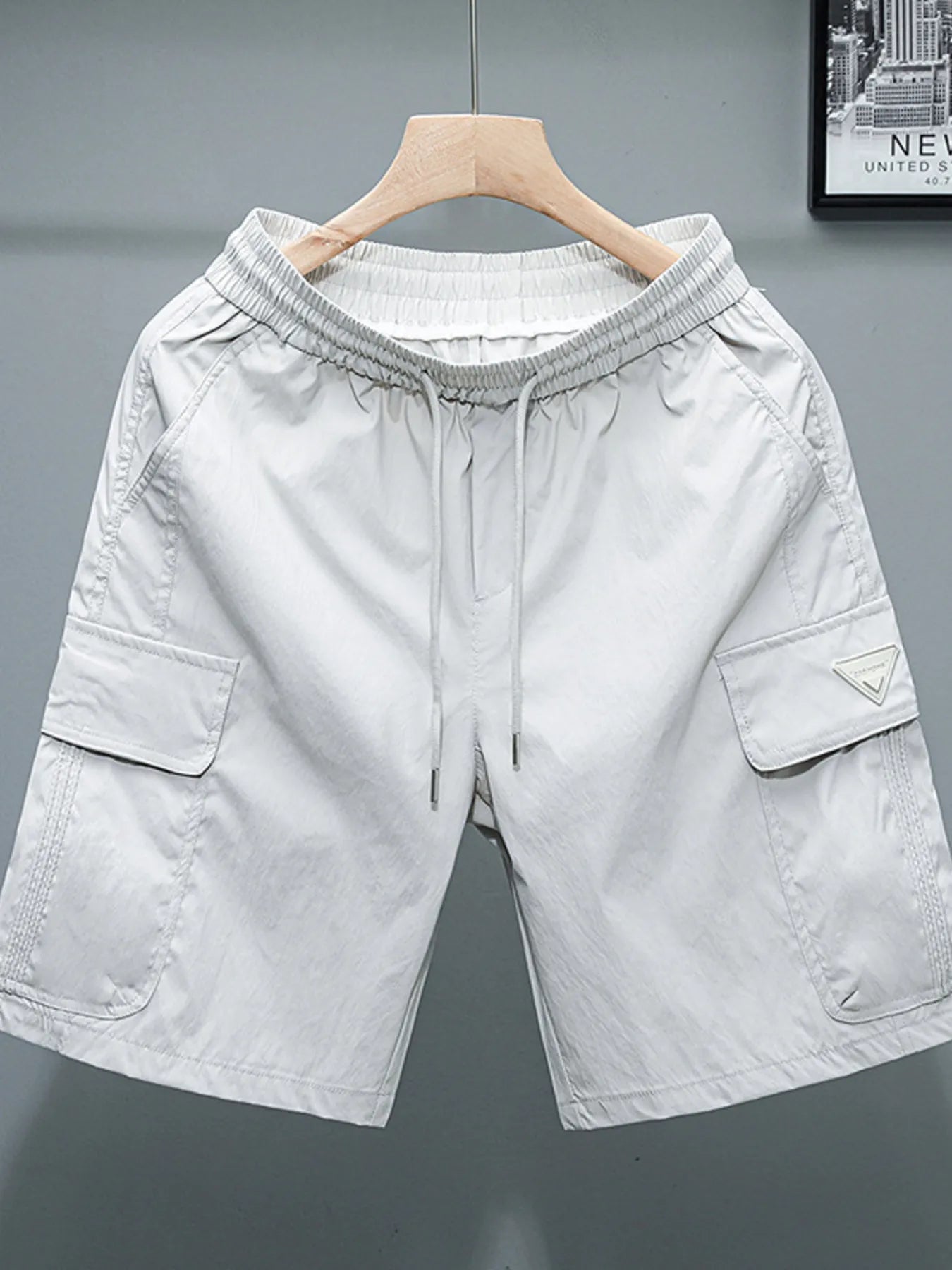 Men's Plus Size Drawstring Cargo Shorts