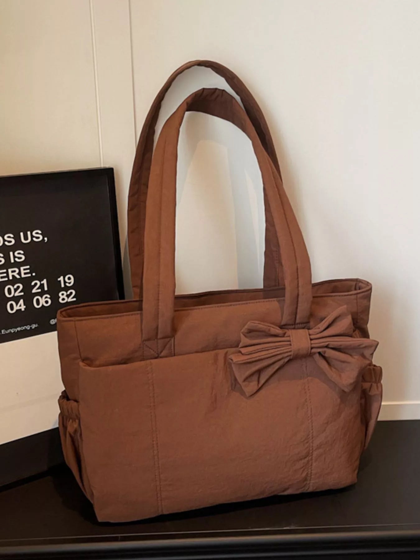 Bow Accent Tote Bag
