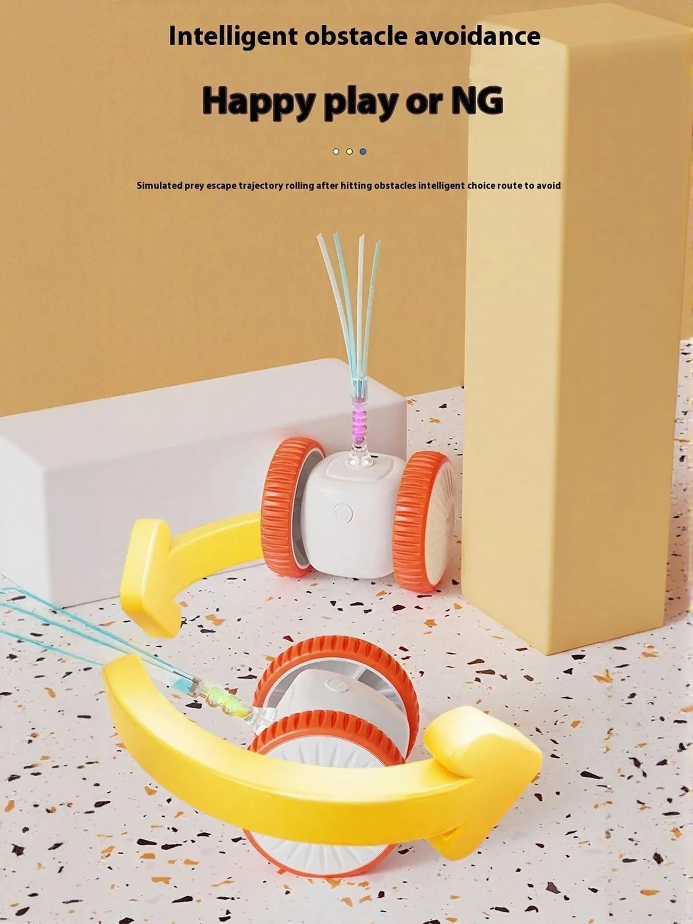 Interactive Self-Rotating Feather Pet Chase Toy