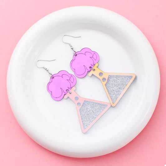 Funky Science Beaker Dangle Earrings