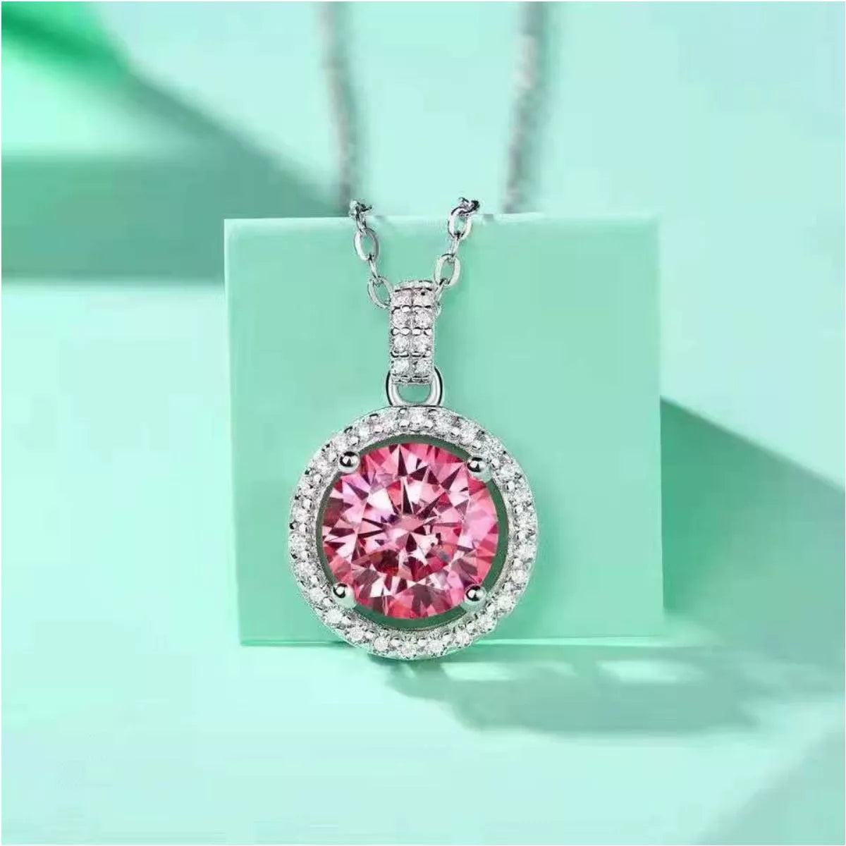 3 Carat Moissanite 925 Sterling Silver Pendant Necklace