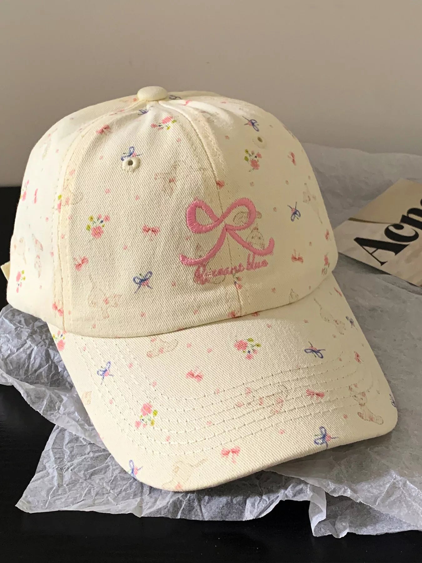 Bow Embroidered Baseball Cap