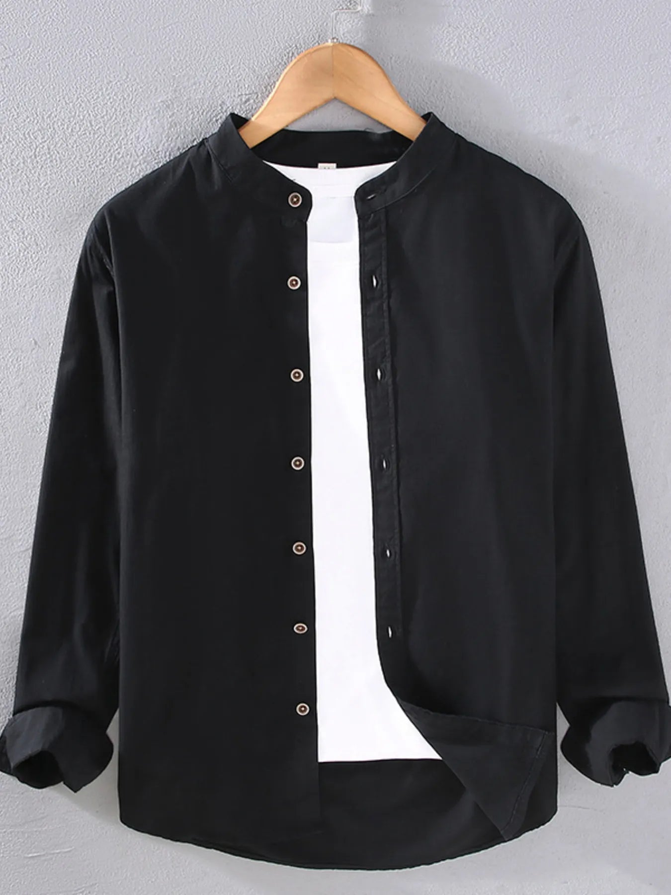 Men's Plus Size Button Up Long Sleeve Shirt