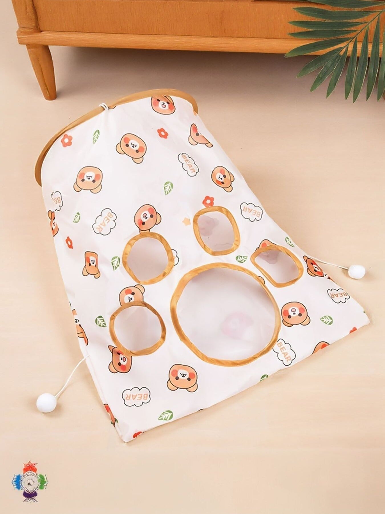 Collapsible Printed Cat Tunnel Toy