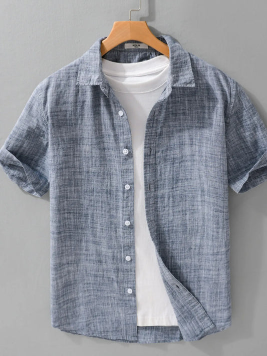 Men's Plus Size Button Up Short Sleeve Shirt