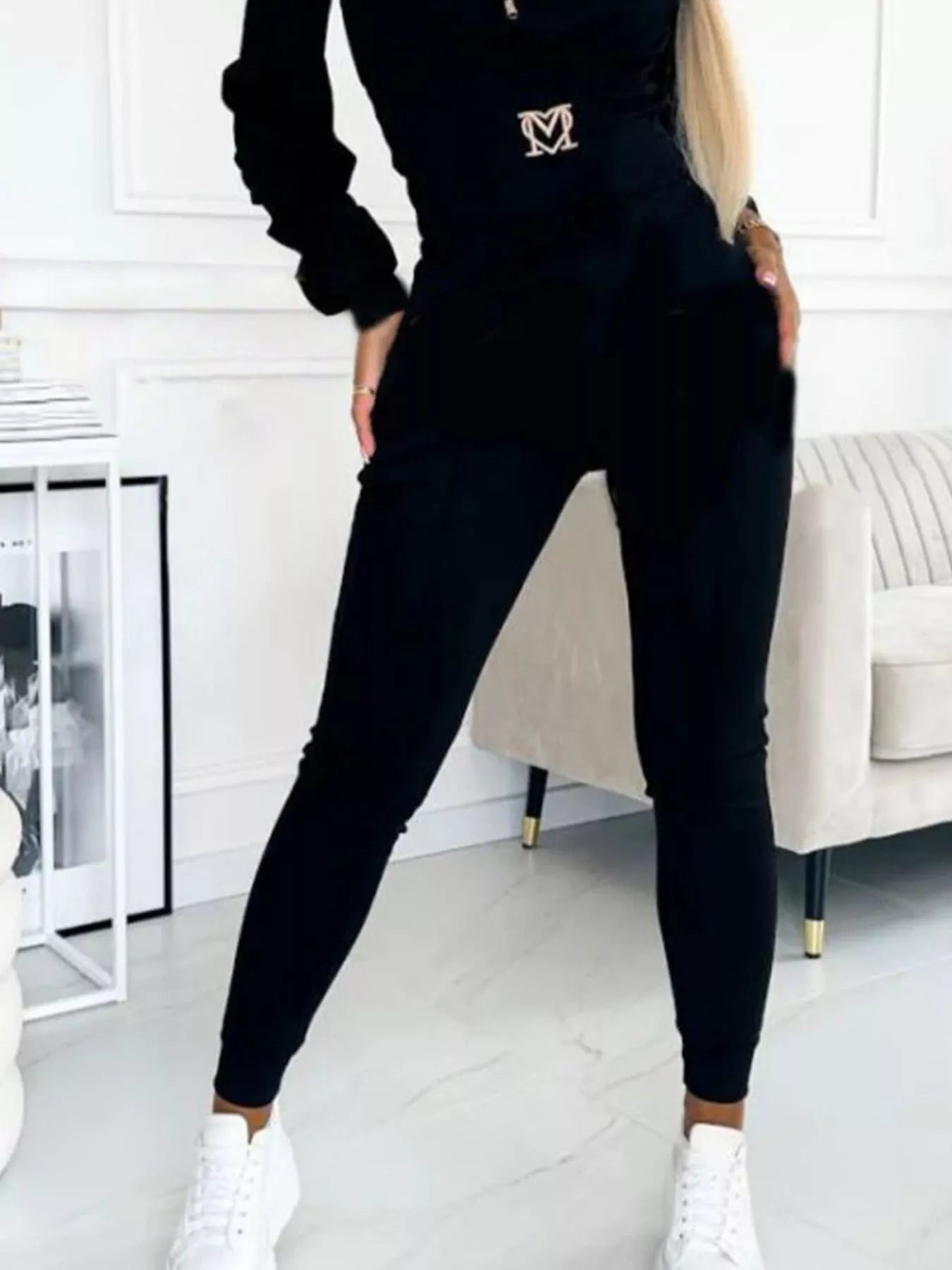 Full Size Drawstring Cropped Hoodie and Pants Set Plus Size