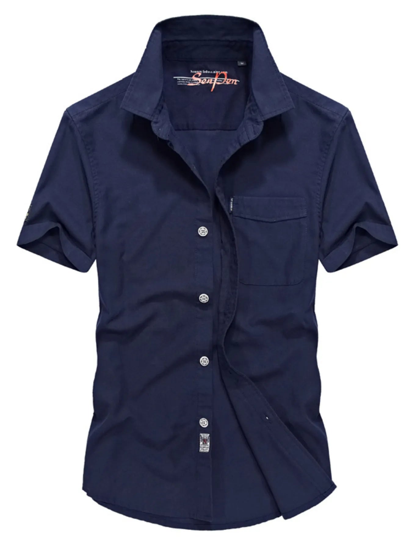 Men's Plus Size Casual Short Sleeve Button-Down Shirt