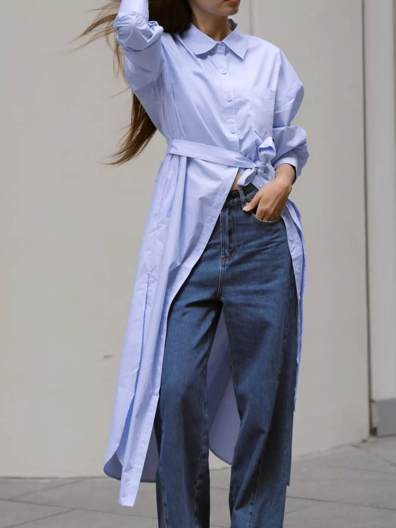 Longline Button-Down Shirt