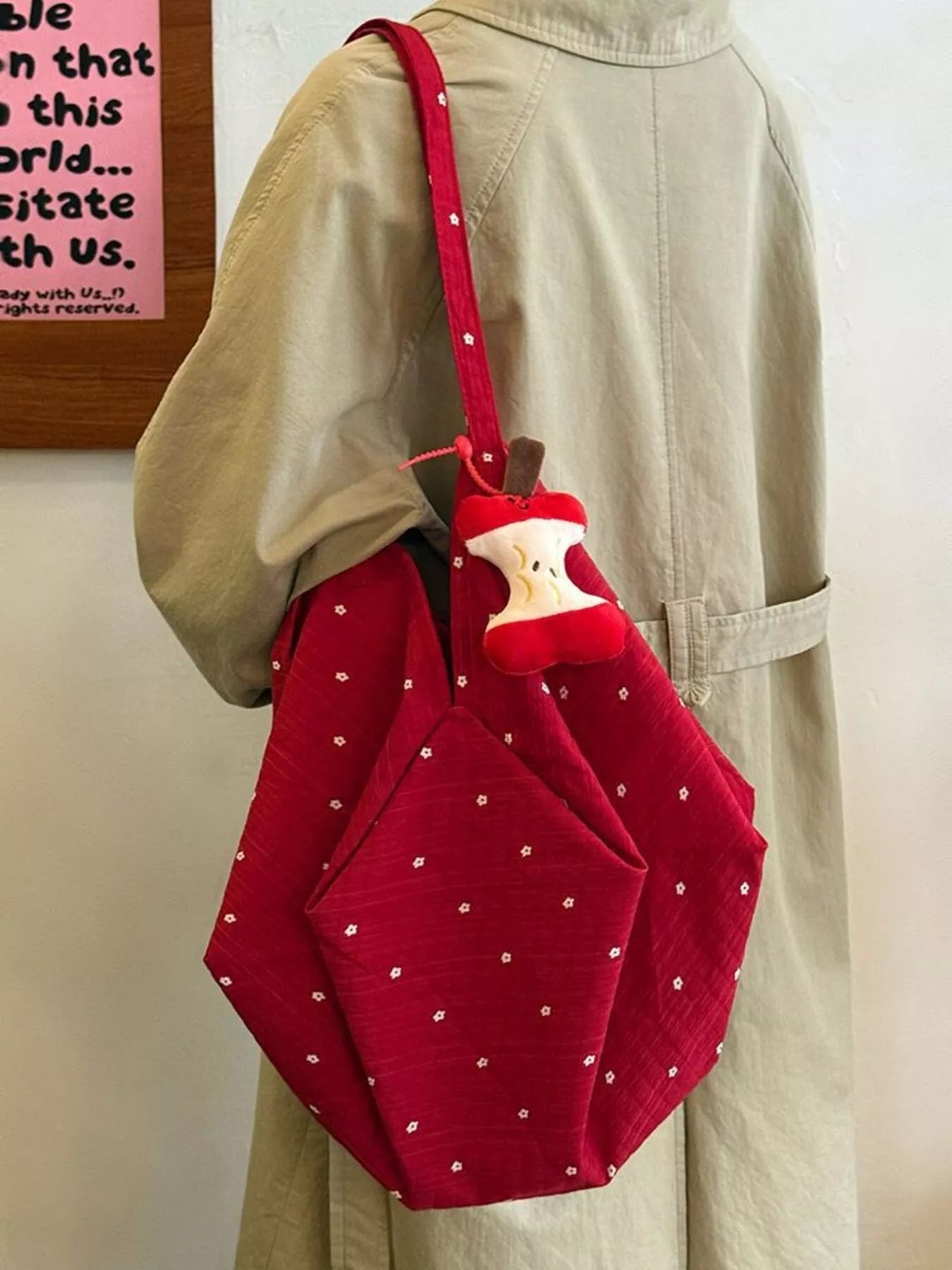 Polka Dot Handbag with Apple Charm