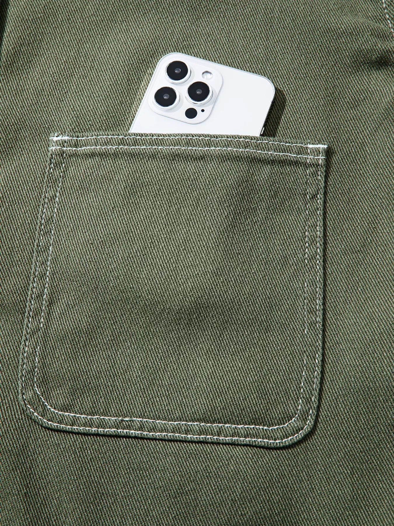 Patched Pocket Collared Button Front Boyfriend Denim Jacket