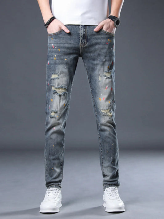 Men's Distressed Slim Fit Jeans