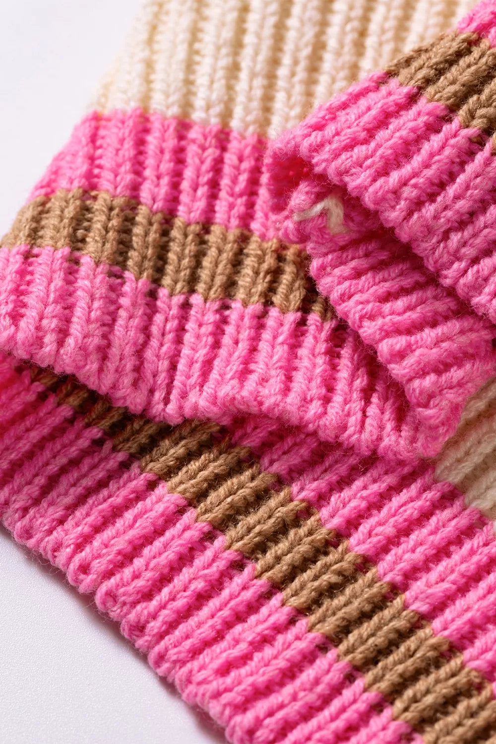 Stripe Striped Colorblock Texture Drop Shoulder Sweater