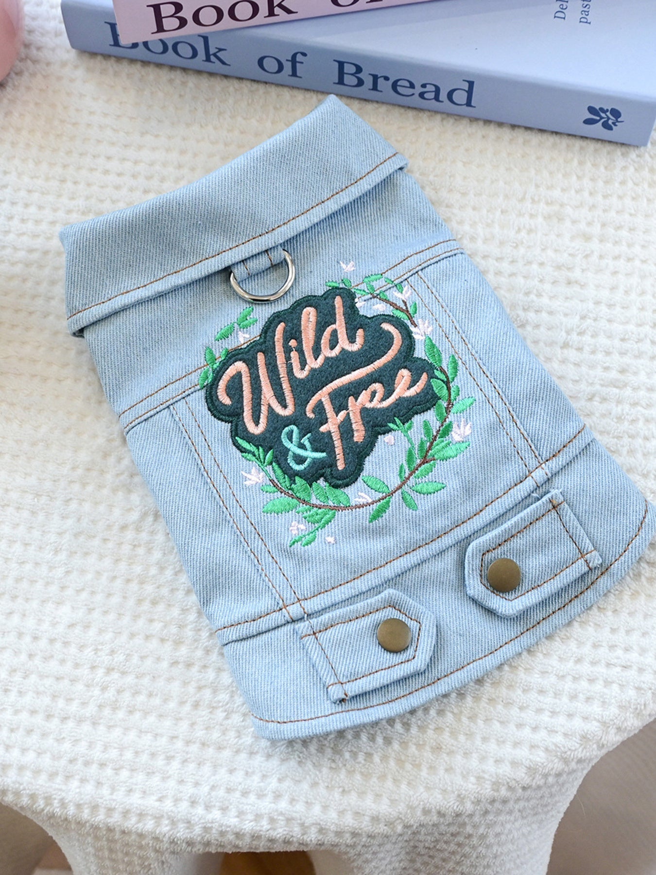 Embroidered Denim Pet Jacket