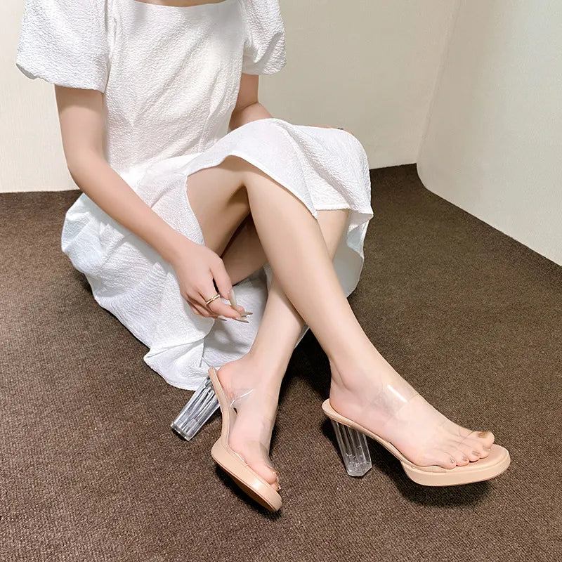 Open Toe Block Heels Sandals