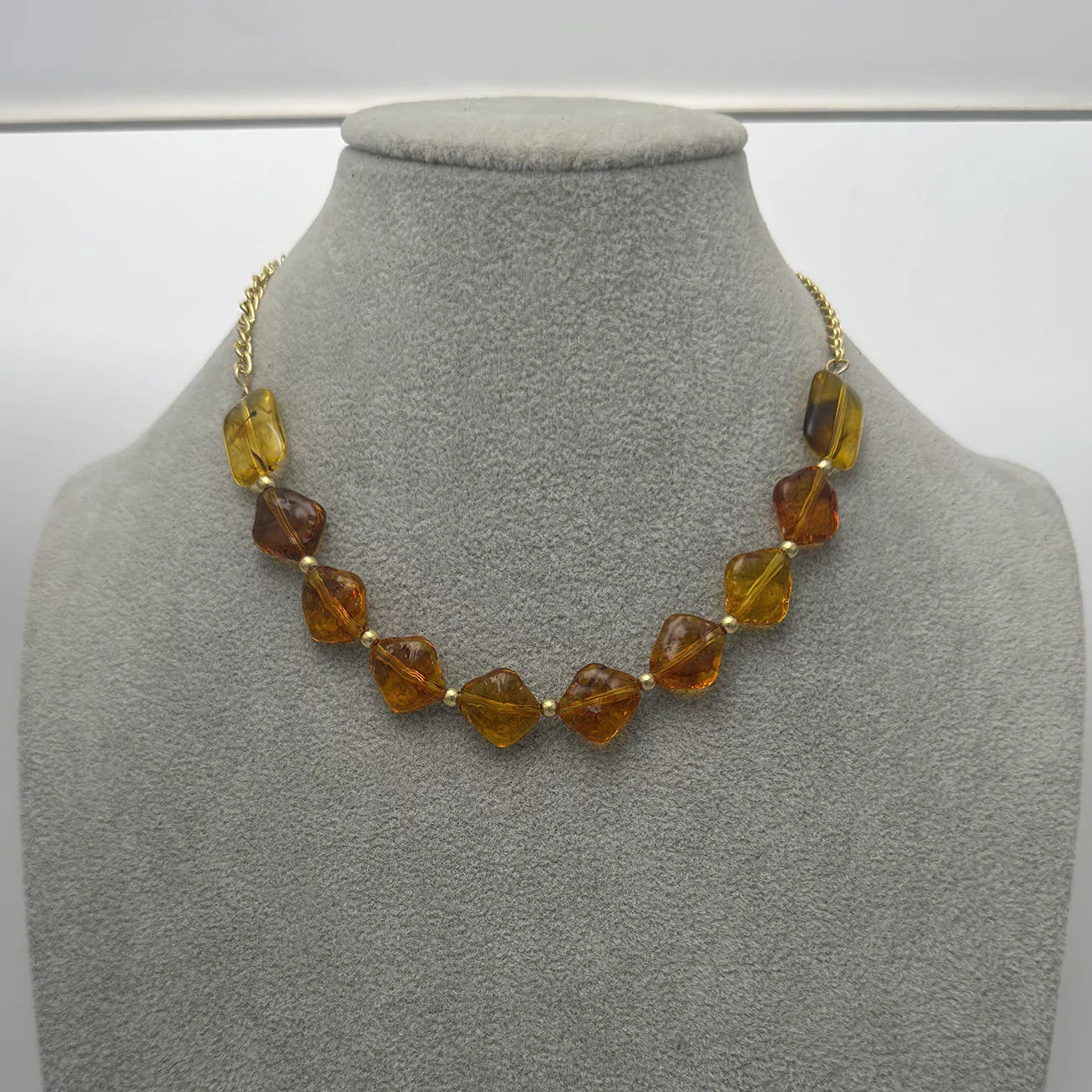 Geometric Acrylic Bead Necklace