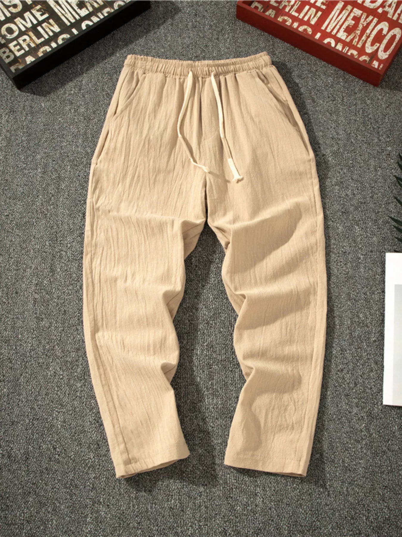 Men's Plus Size Drawstring Loose Fit Pants