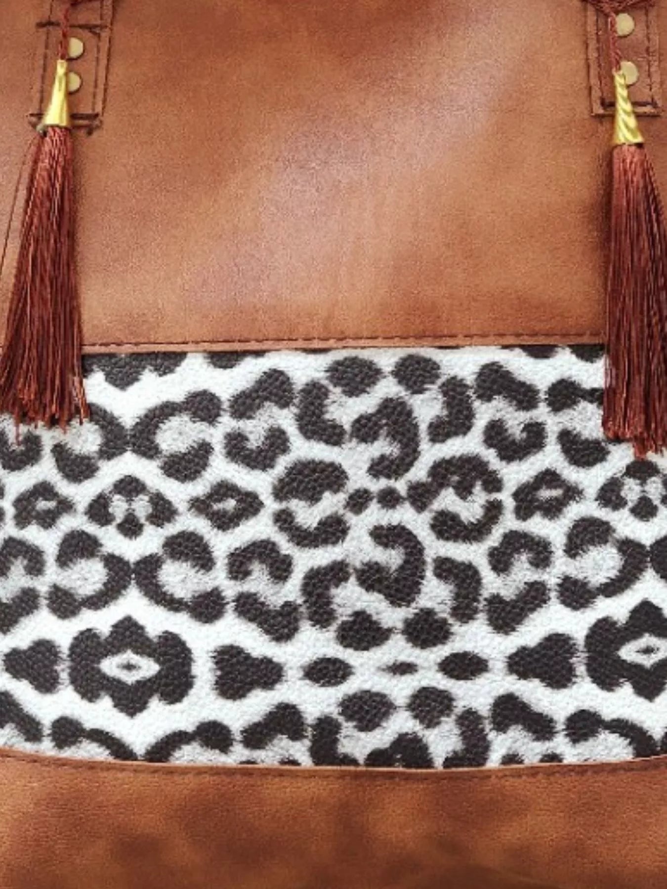 Tassel Leopard Tote Bag