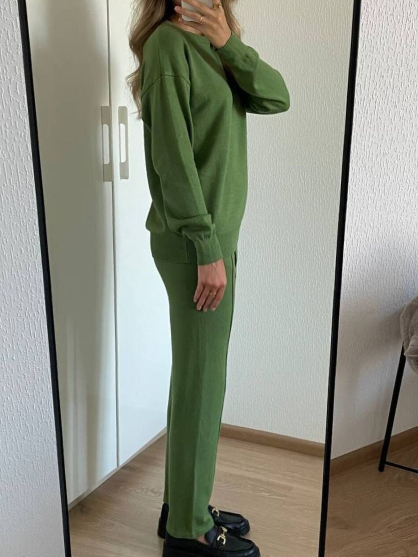Long Sleeve Top and Pants Sweater Set