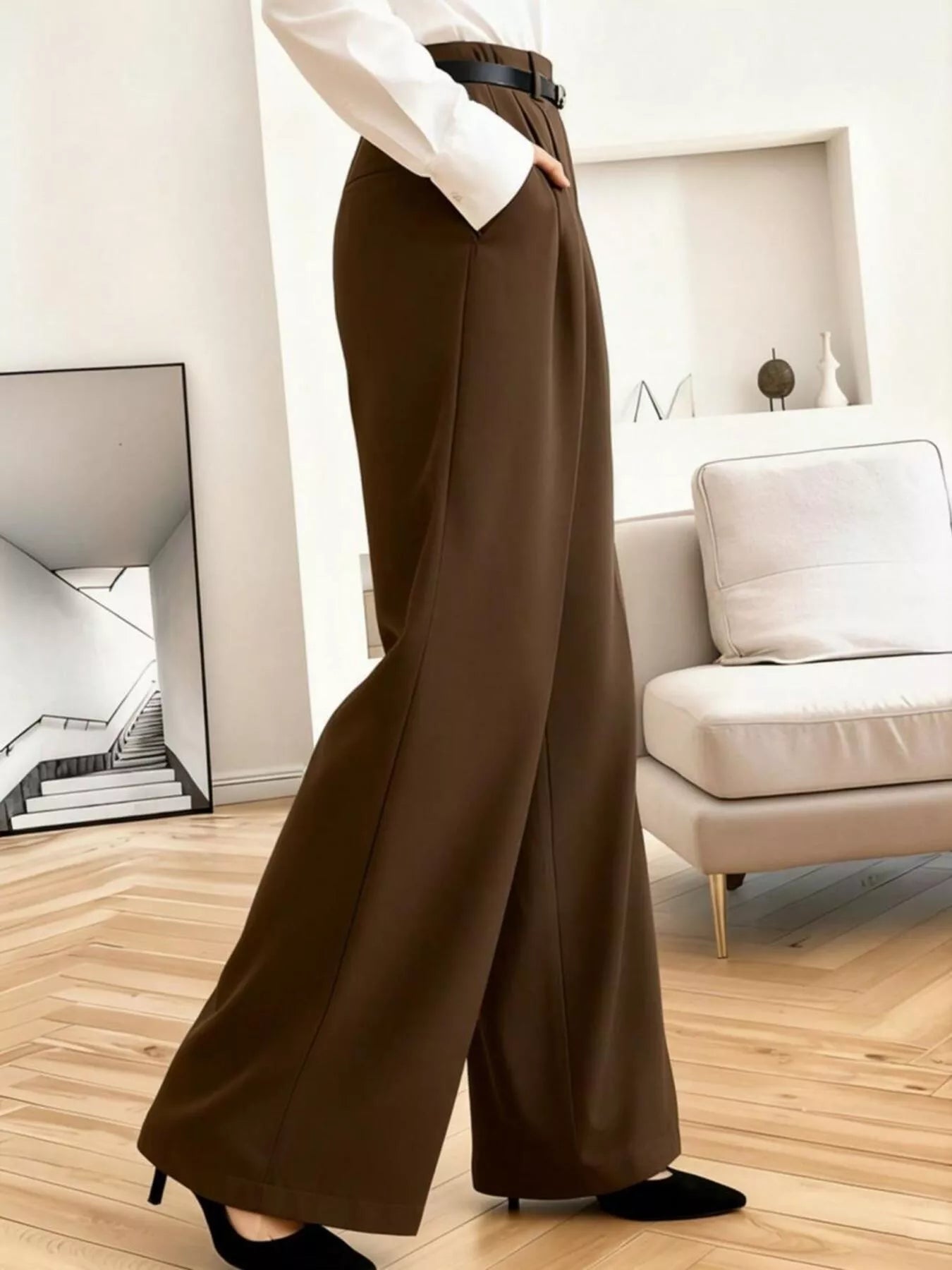 Wide Leg Pleated Pants
