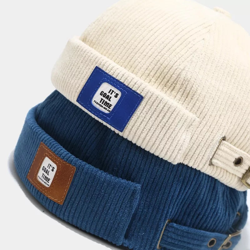 Corduroy Buckle Adjustable Hat