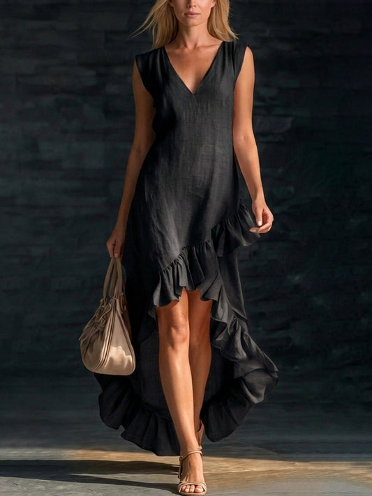 Cotton Long Sleeveless Casual Dress for Women