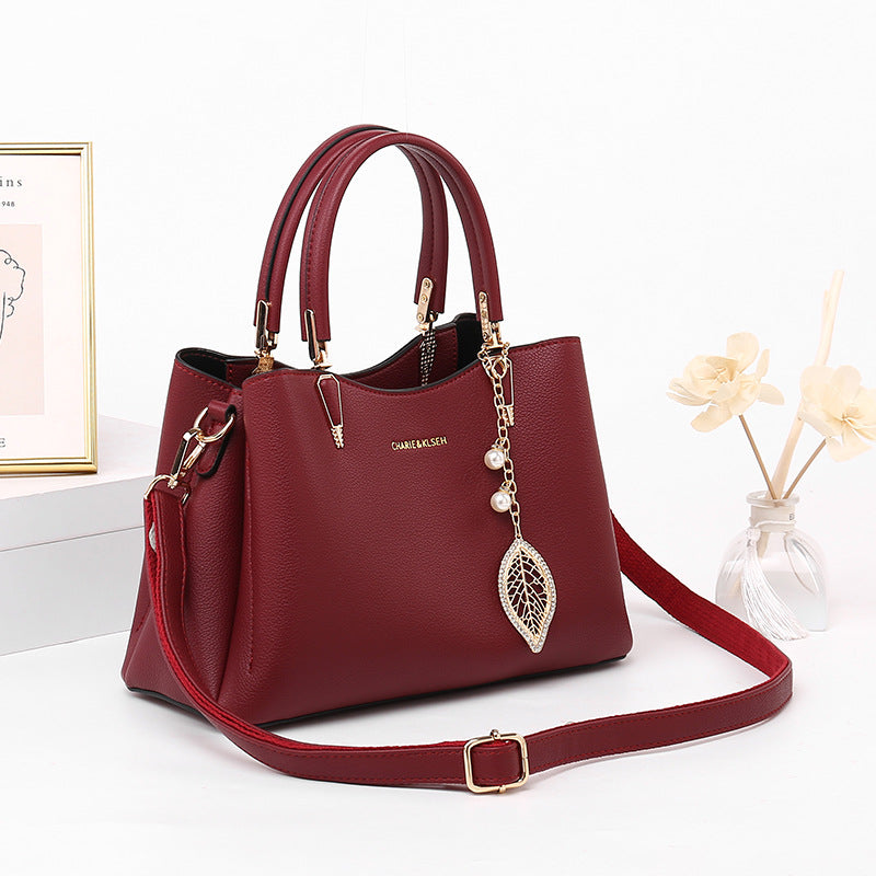 Top-Handle Leather Handbag