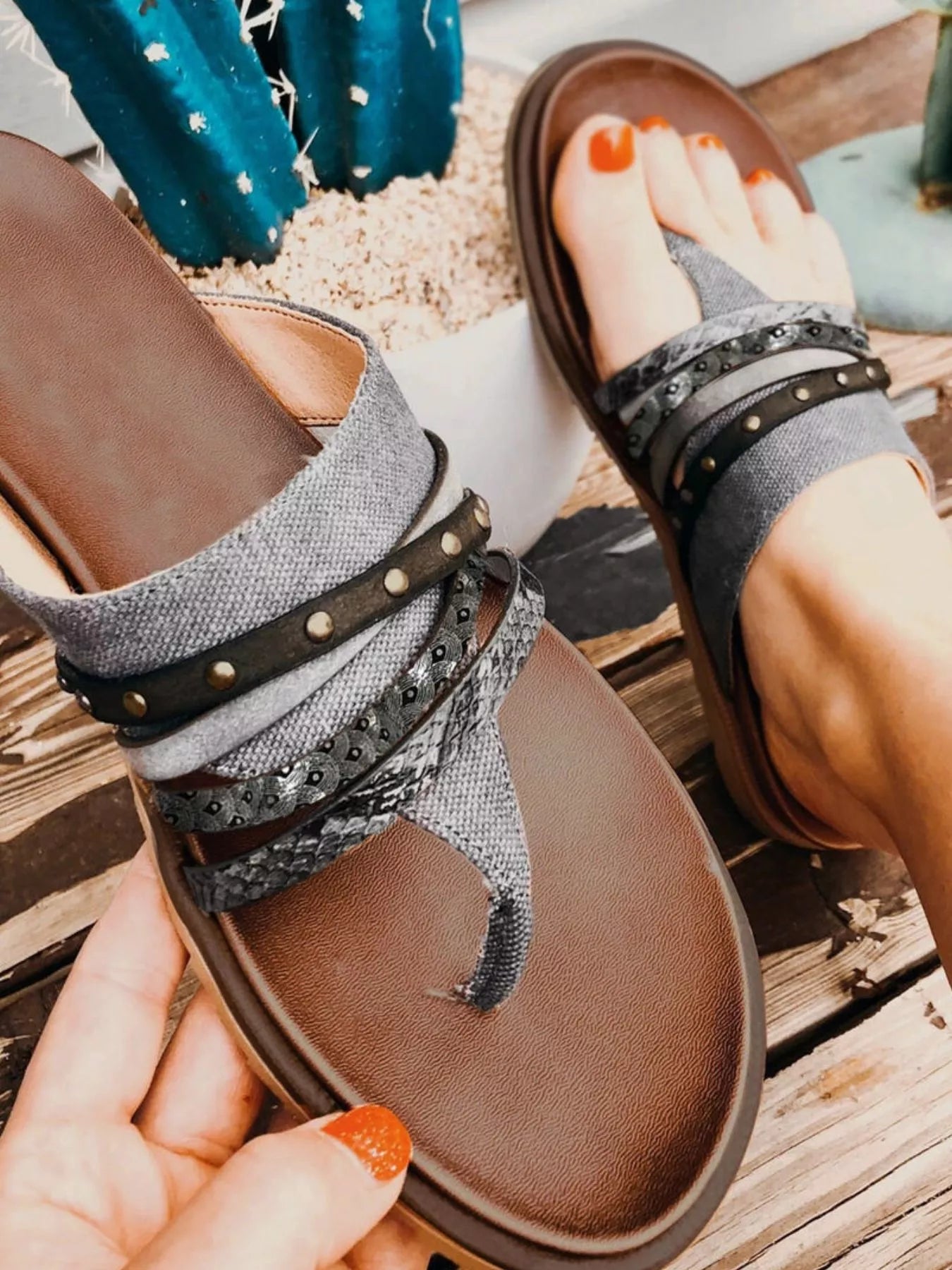 Strappy Thong Sandals