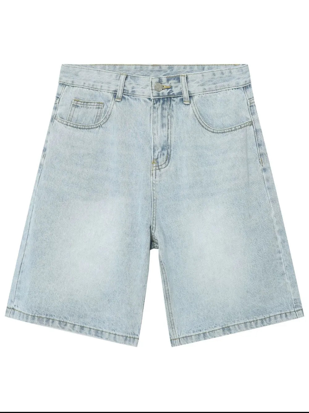 Men's Washed Denim Shorts with Pockets