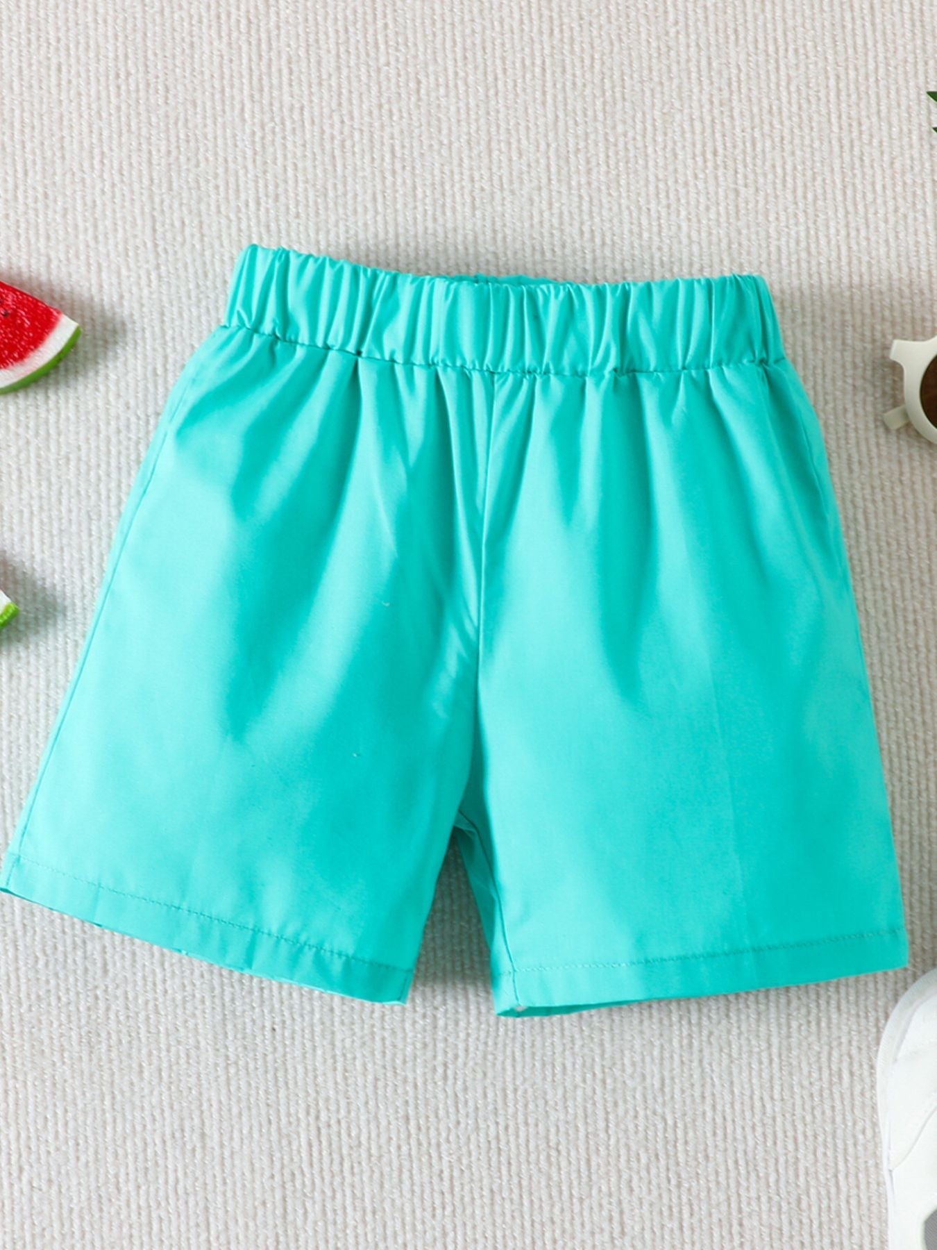 Children's Tropical Print Button-Up Shirt & Shorts Set