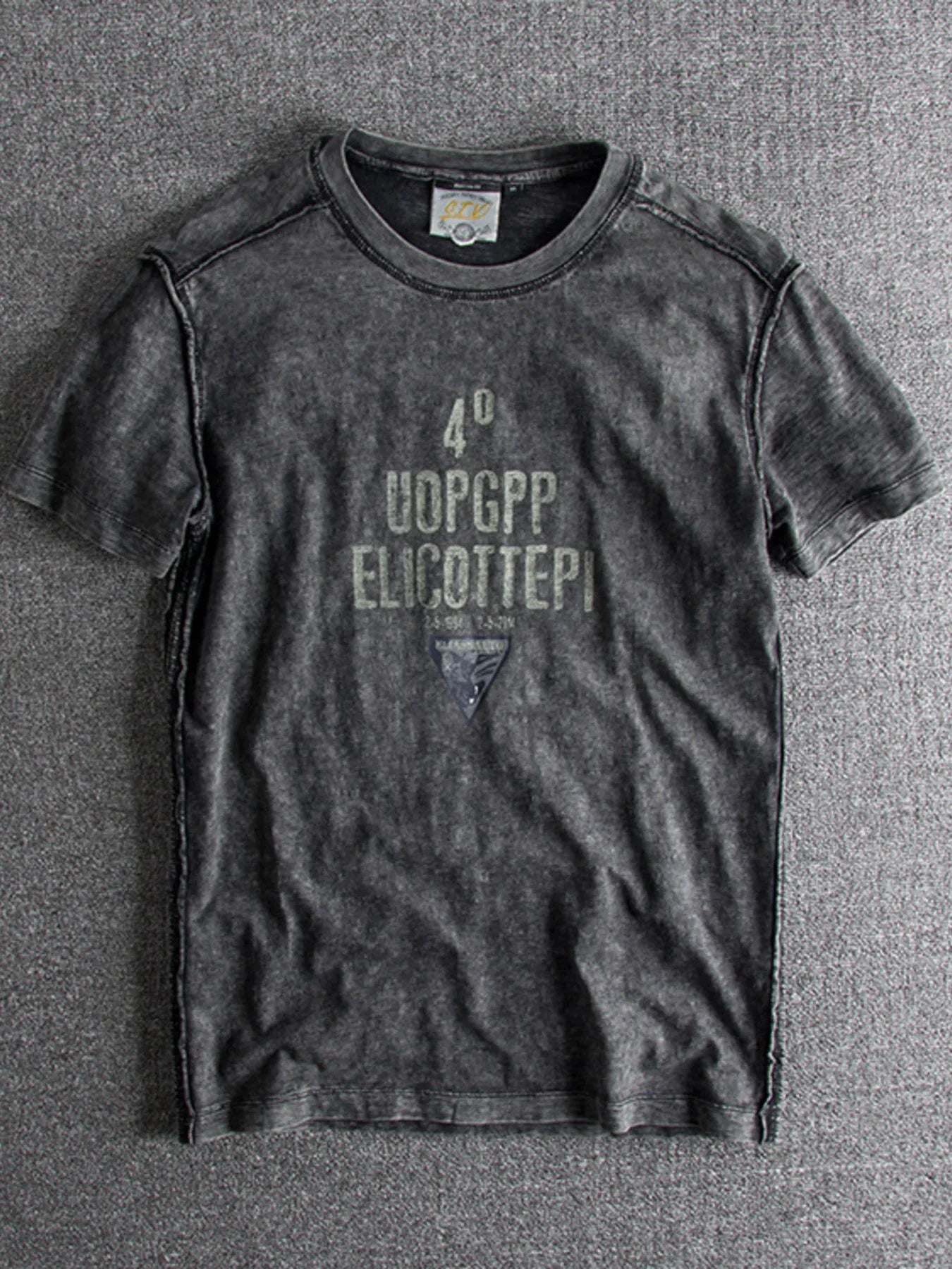 Men's Letter Round Neck Short Sleeve T-Shirt