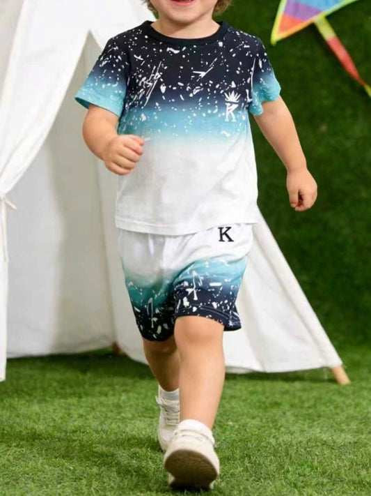 Children's Ombre Splash Print Tee and Shorts Set