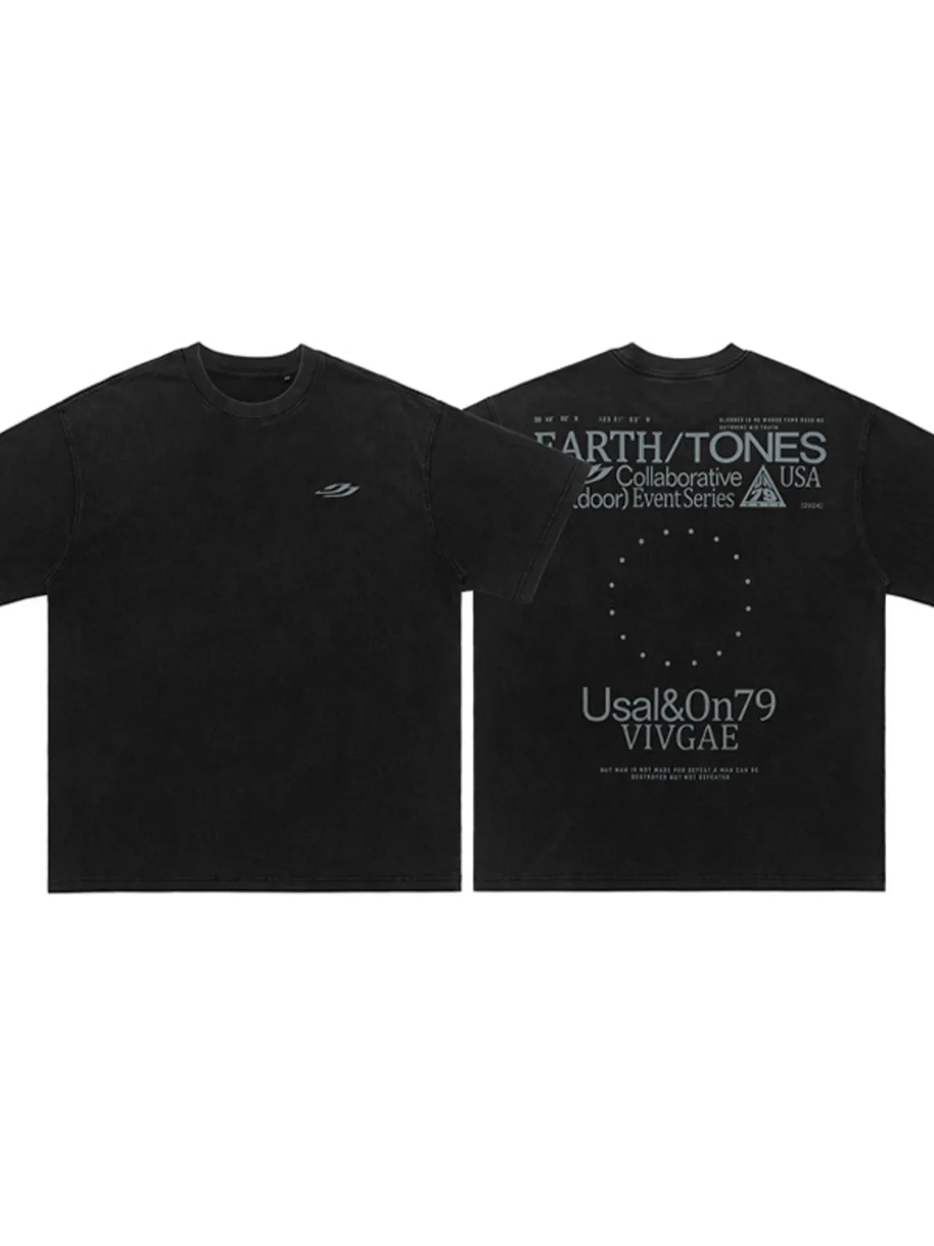 Men's Letter Back Round Neck Short Sleeve T-Shirt