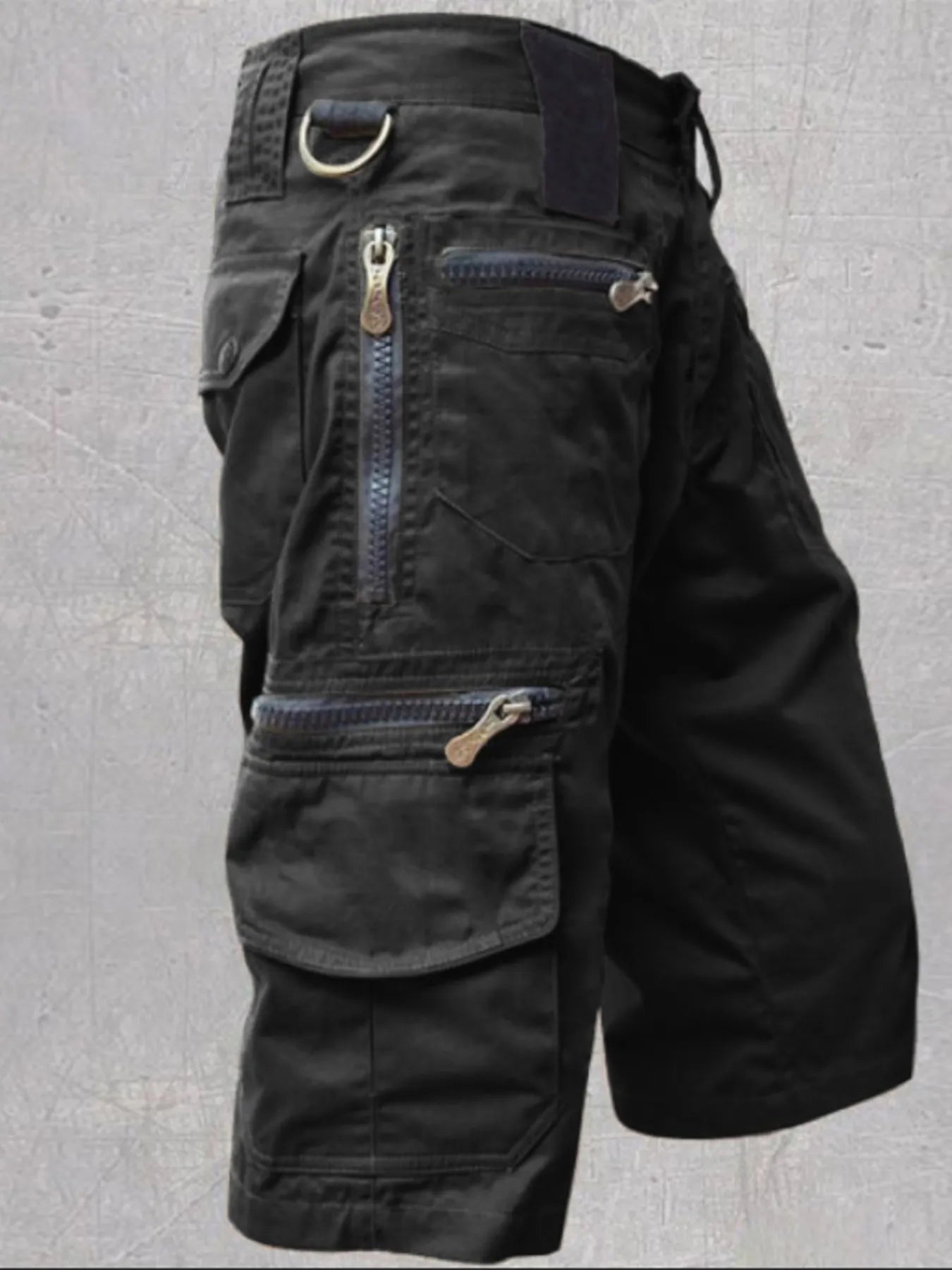 Men's Full Size Multi-Pocket Zipper Cargo Shorts Plus Size